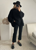 Pull oversize noir MARIO - Mamie Bourgeoise