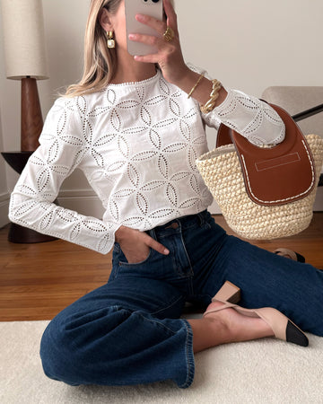 Blouse broderie anglaise ajourée JOLAS