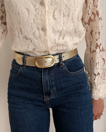 Ceinture en cuir doré VENUS