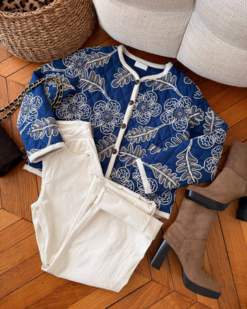 Veste brodée matelassée COBALINE