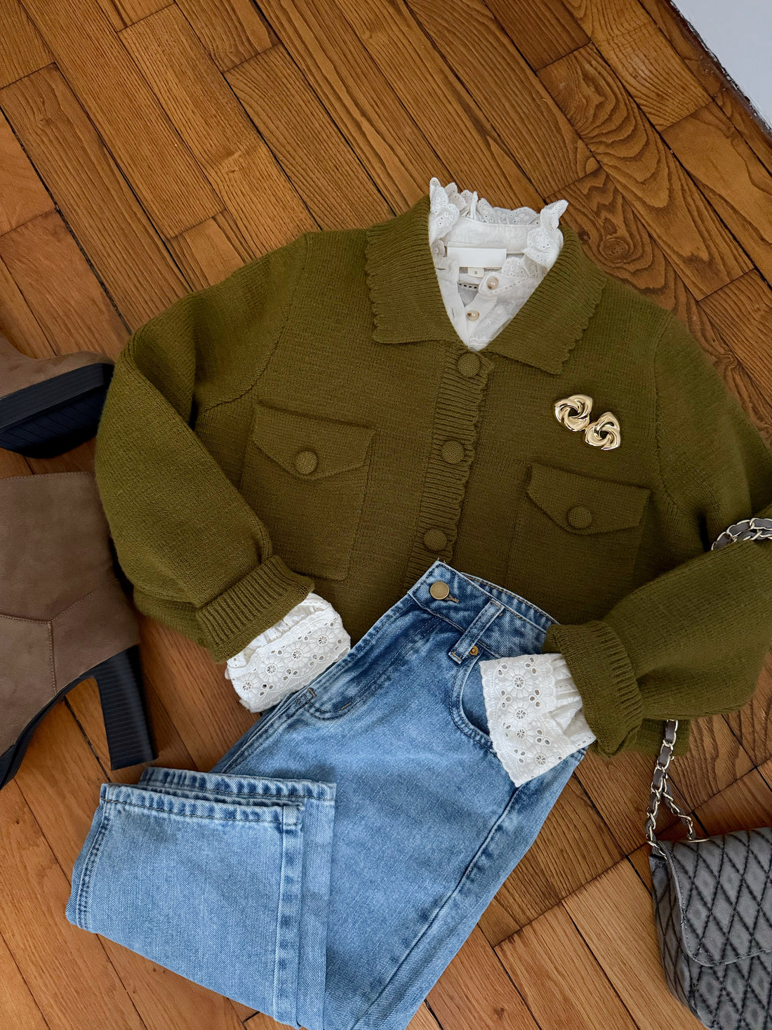 Cardigan col chemise TOUSSAIN