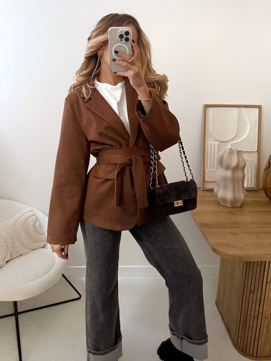 Veste blazer en suédine PIEDRA