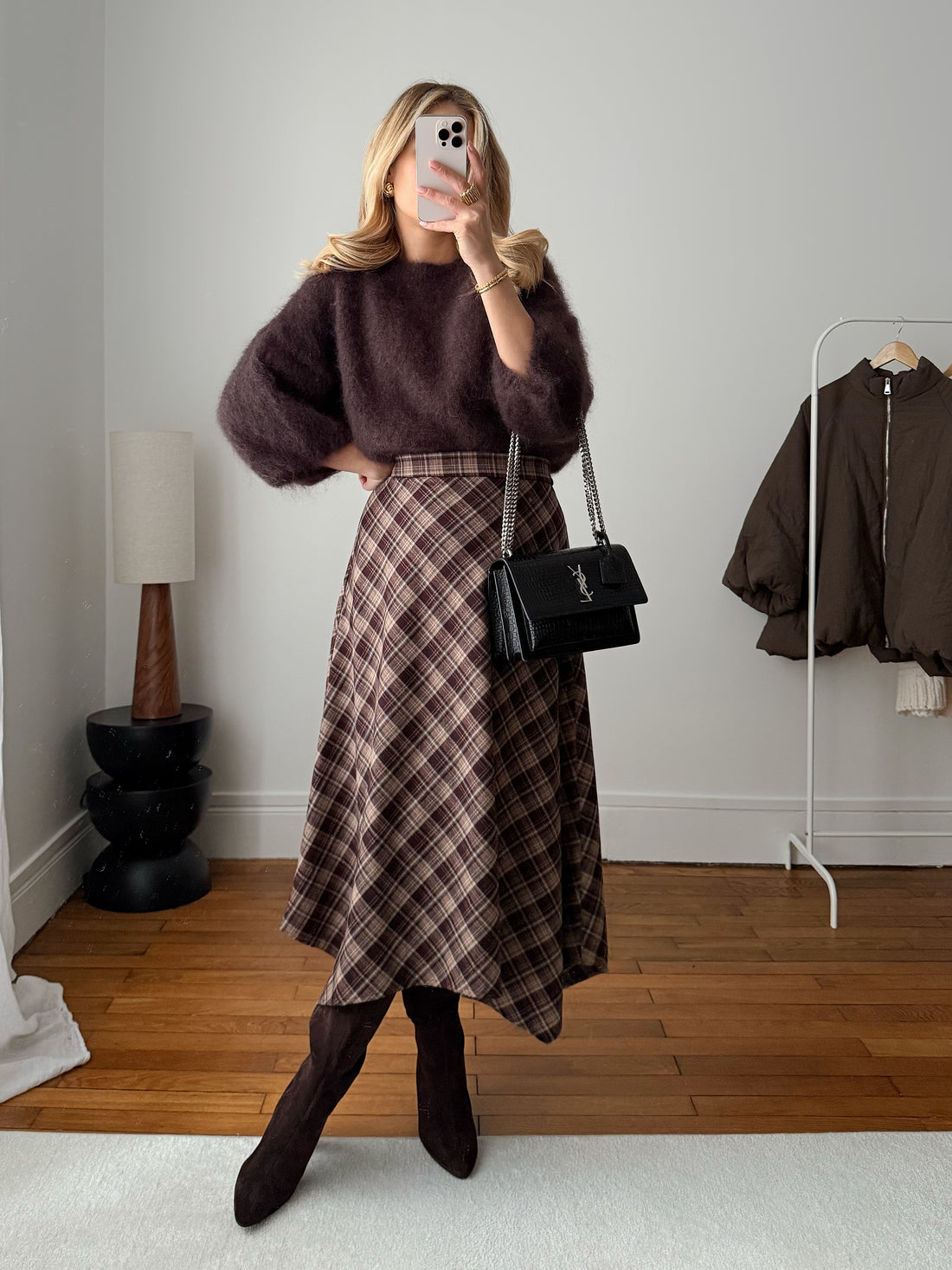 Jupe longue à carreaux DUNE