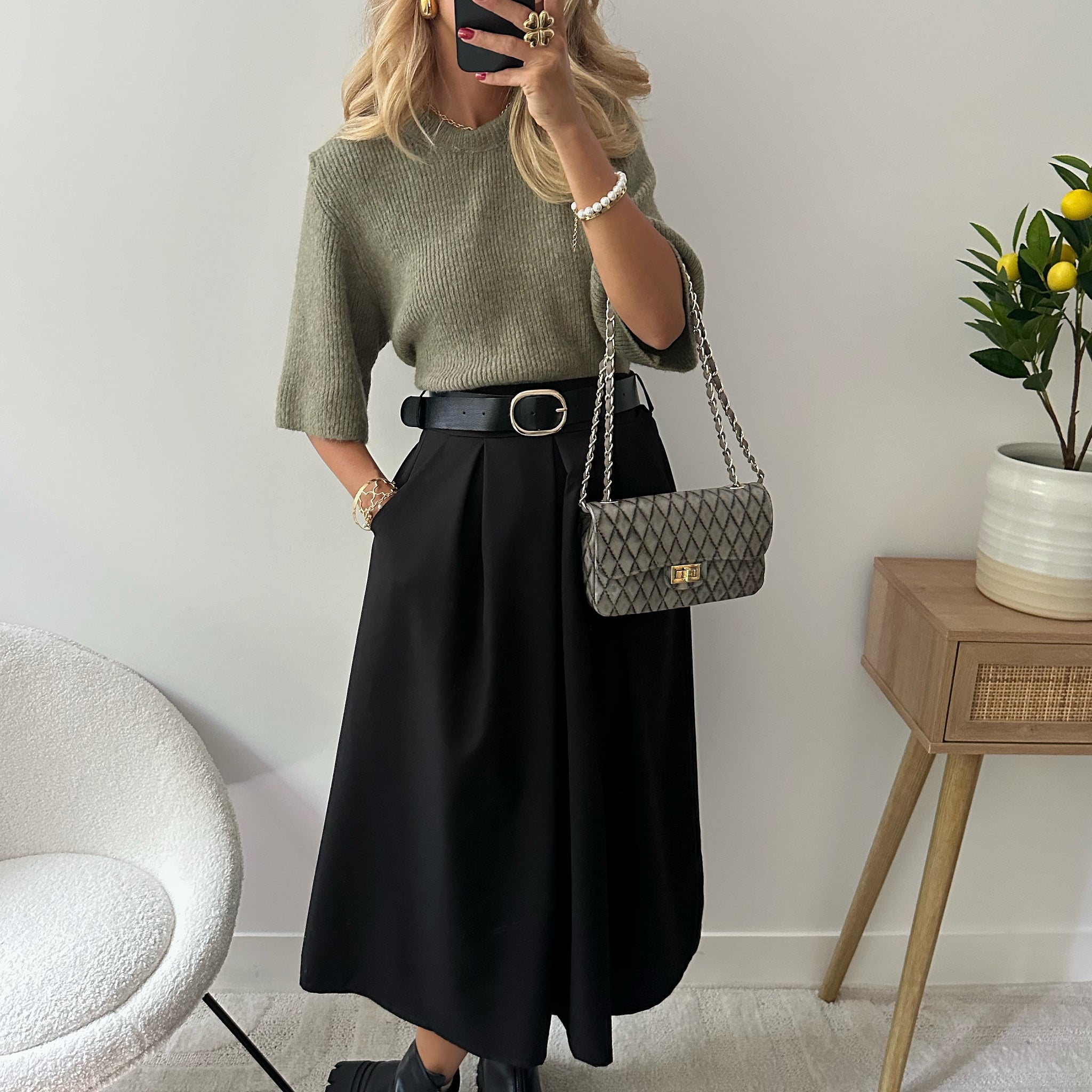 Bottines noires zippées à plateforme