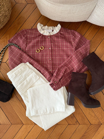 Chemisier à motifs carreaux REZATTO