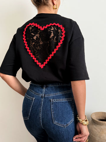 Tee-shirt cœur INIMA - noir