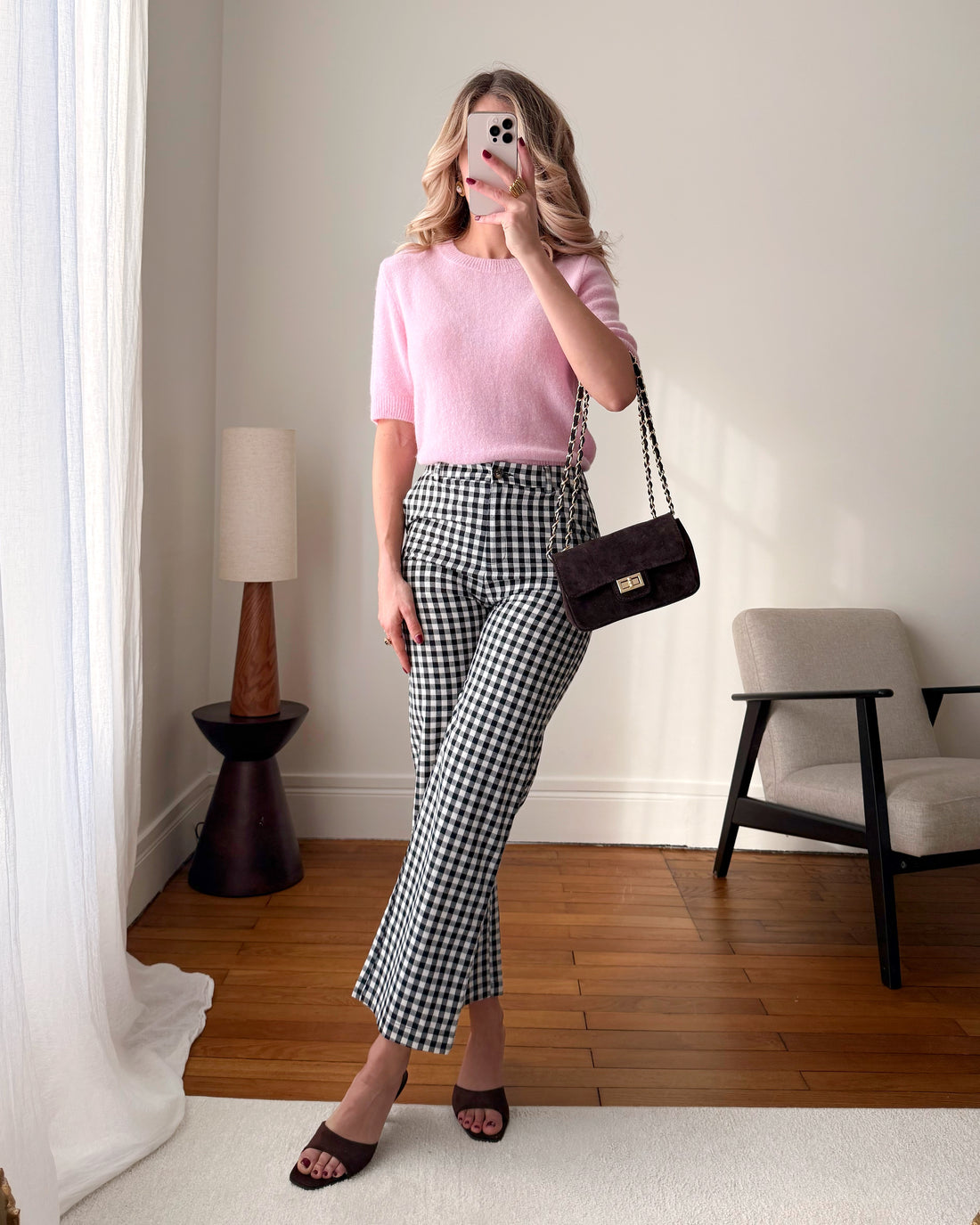 Pantalon à imprimé Vichy YVONNE