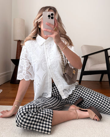 Chemisier à broderie ajourée HILBERT