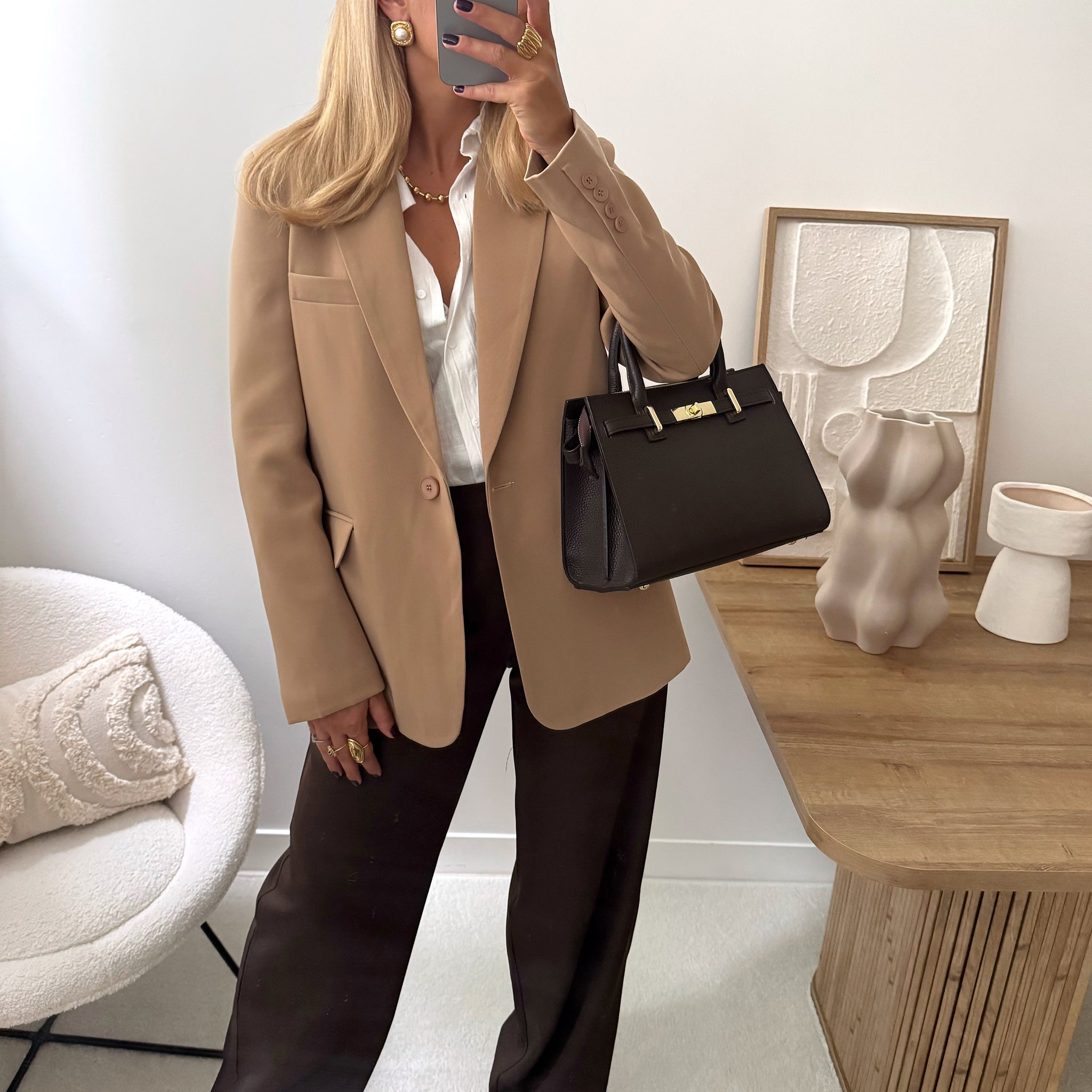Blazer droit ajusté FRANKLIN - camel
