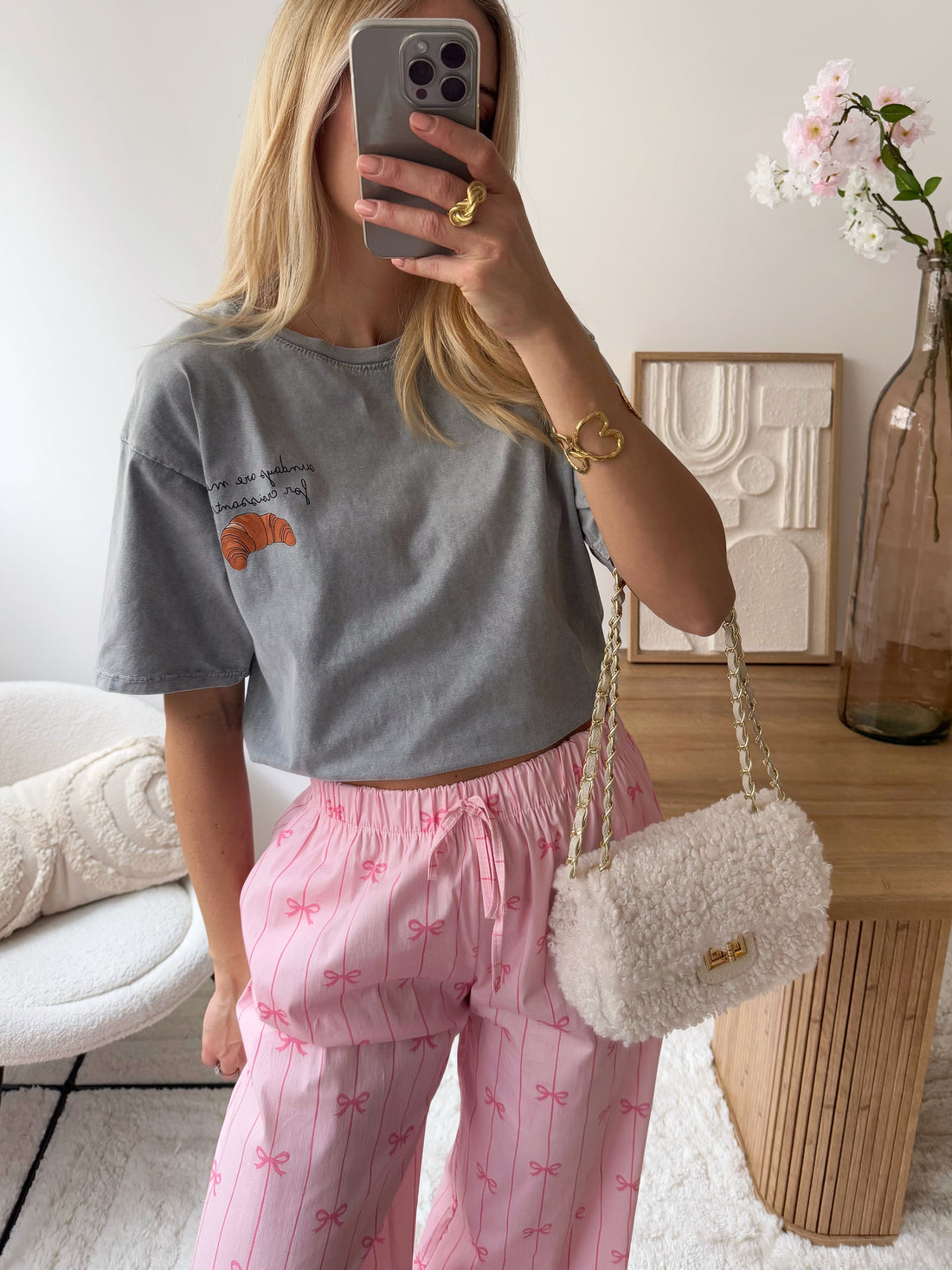 Pantalon à rayures et noeuds ABIANE