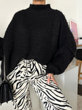 Pull oversize noir MARIO - Mamie Bourgeoise