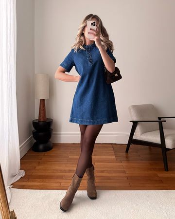 Robe manches courtes en denim TAJANI