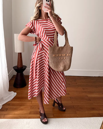 Robe mi-longue à rayures ROWAN