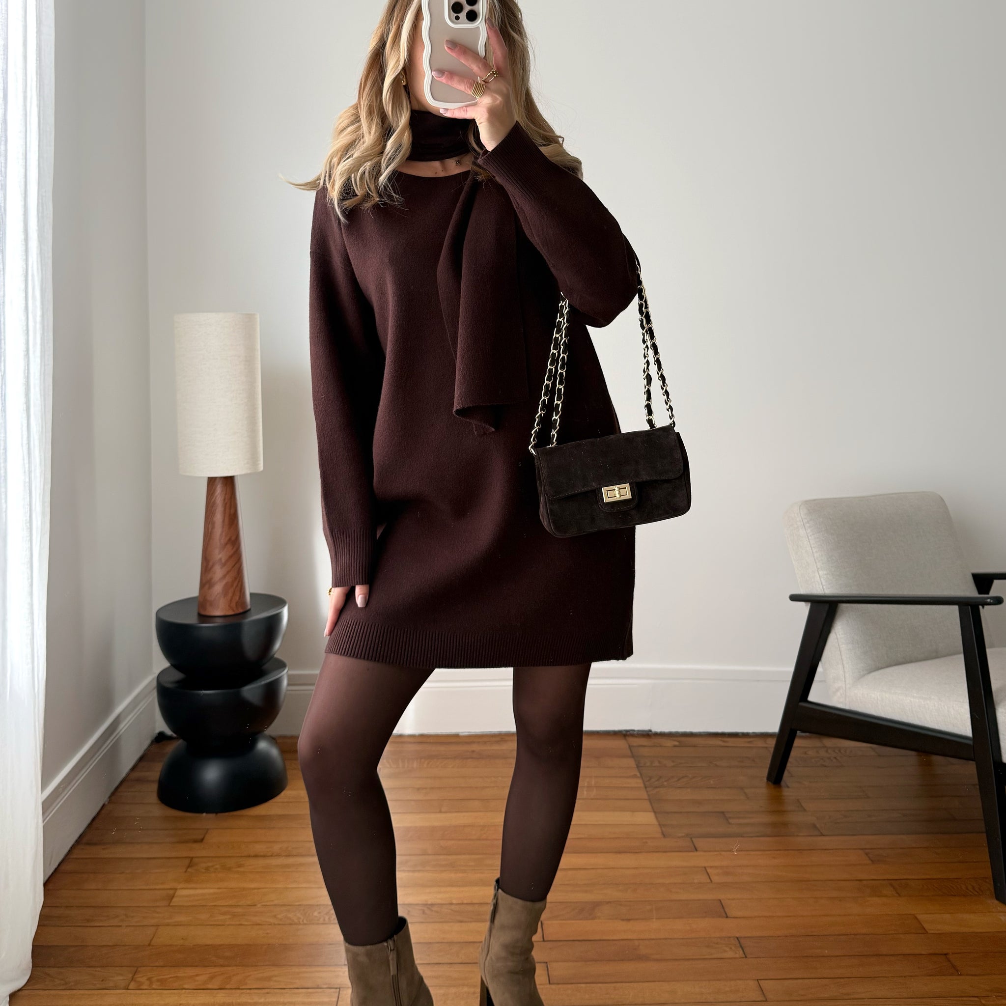 Robe en maille à écharpe YOTA