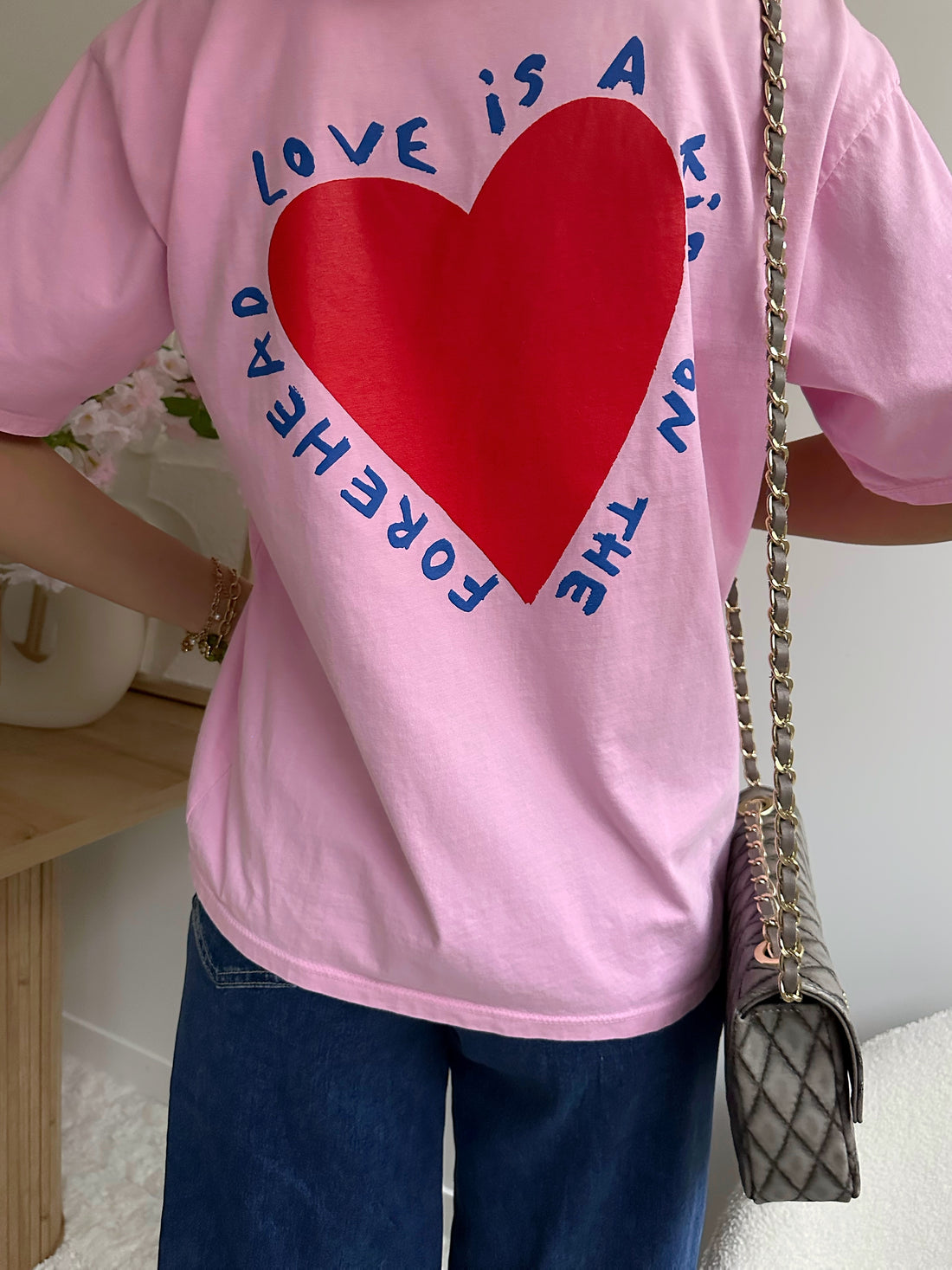 T-shirt imprimé cœur manches courtes gris GRETCHEL