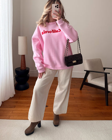 Sweat oversize CALIFORNIA - rose