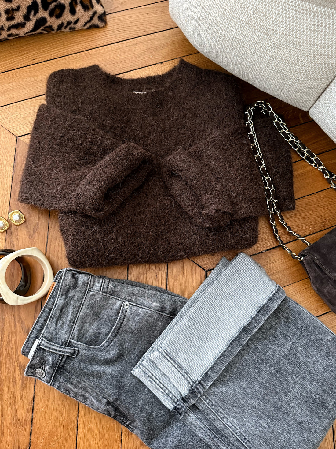 Maille en alpaga mélangé GRÉGOIRE - chocolat