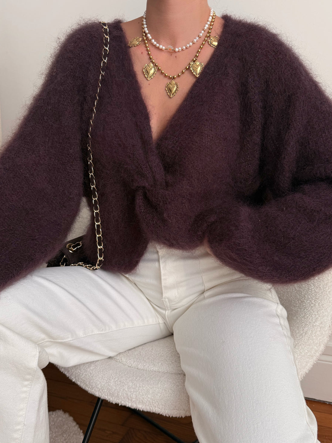 Maille en mohair ALBERETO - chocolat