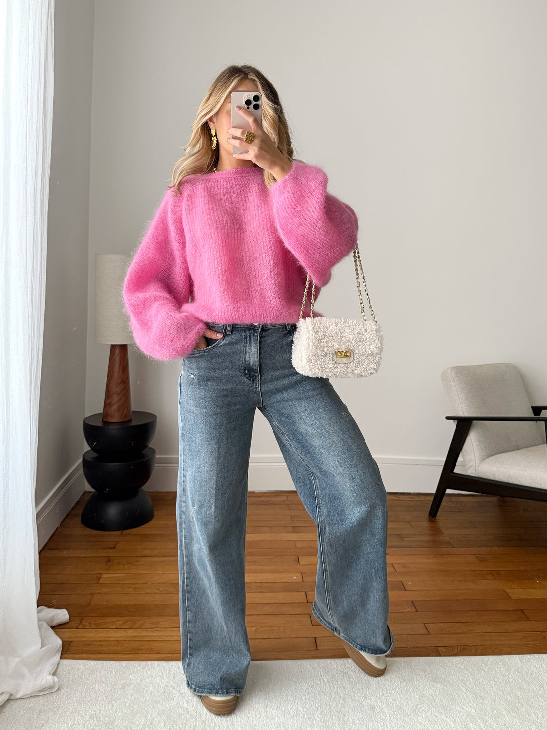 Maille en mohair ALBERETO - rose