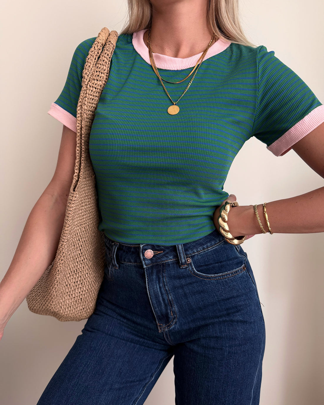 Tee-shirt à rayures AZOLINI - vert