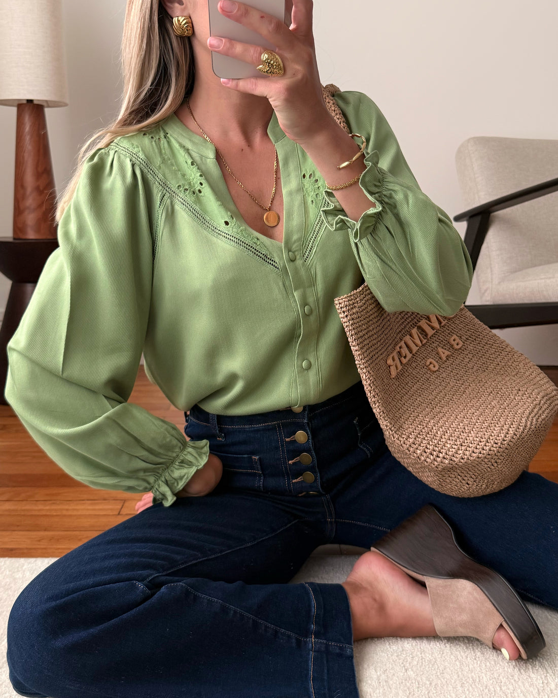 Chemisier fluide broderie ajourée BUTINI