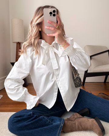 Chemisier à col lavallière VELORANE