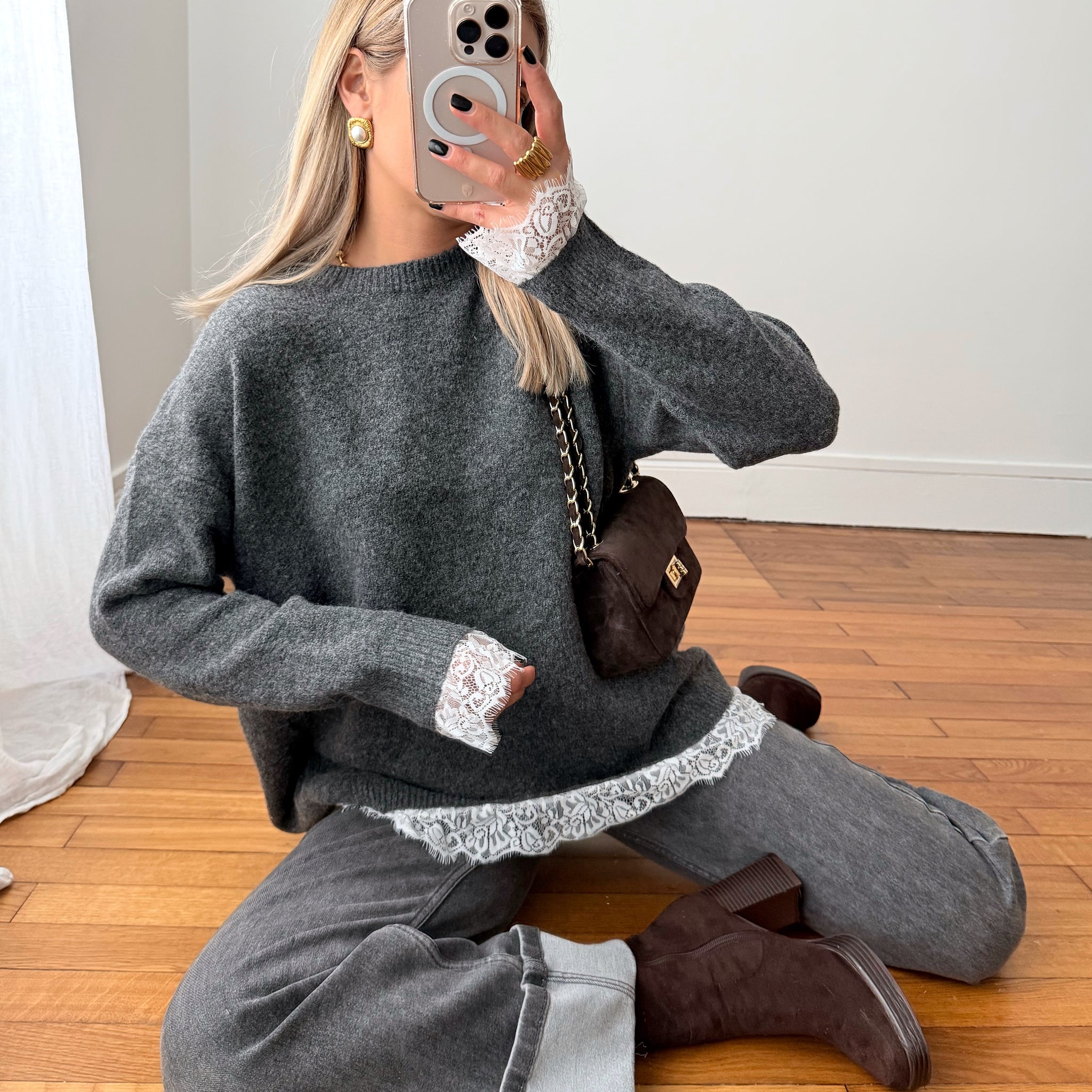 Maille oversize et dentelle MONCEAU