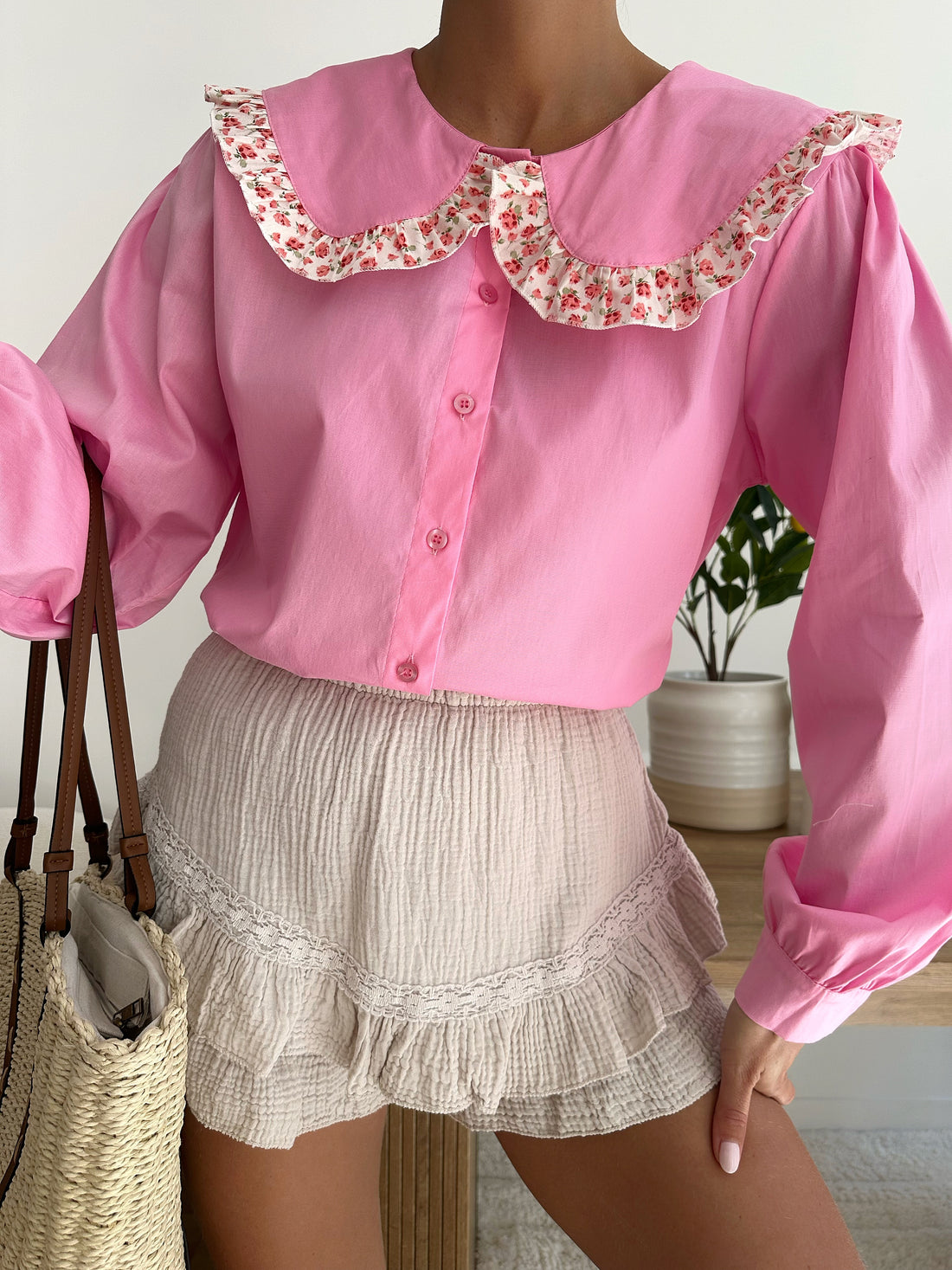 Chemisier col Claudine GIVANI - rose