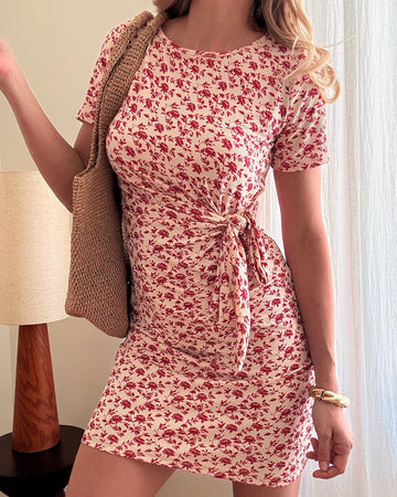 Robe côtelée imprimé floral ARDIE
