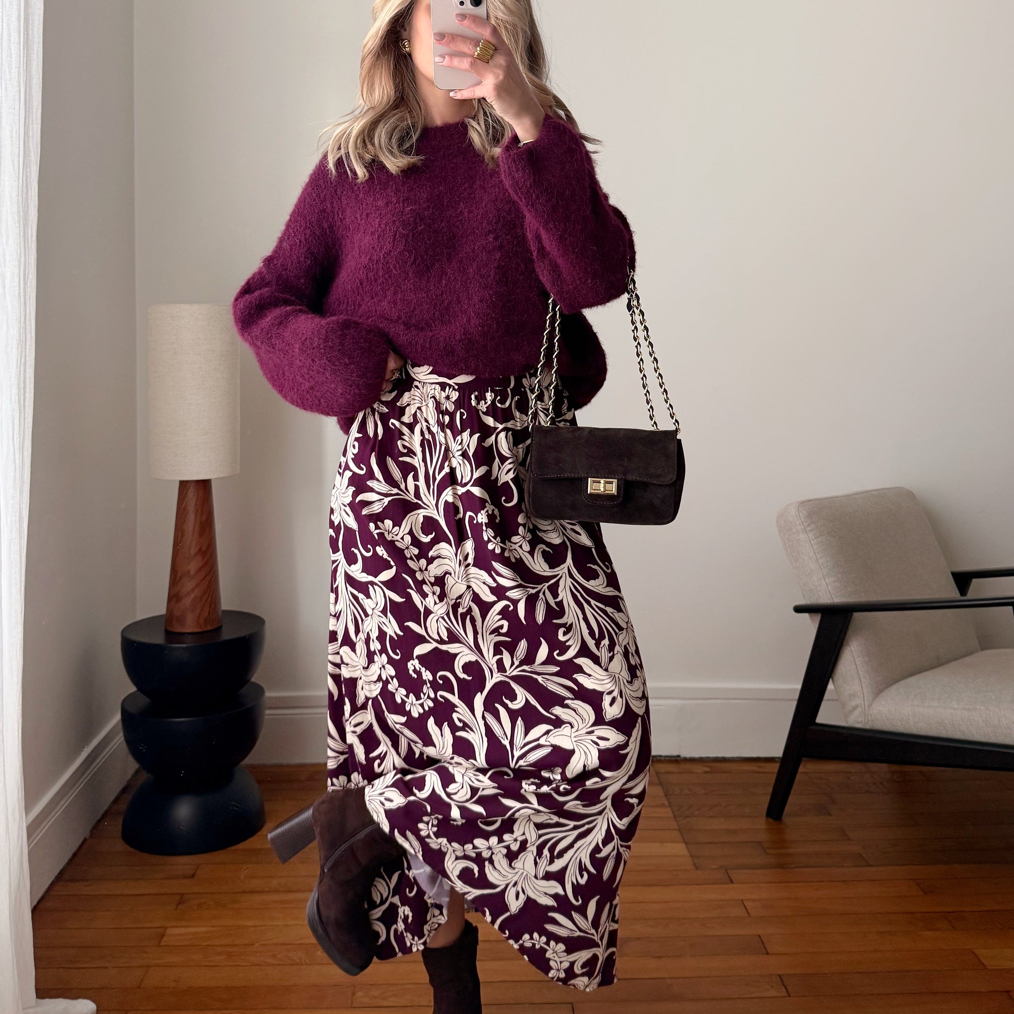 Jupe longue à imprimé floral MONISE