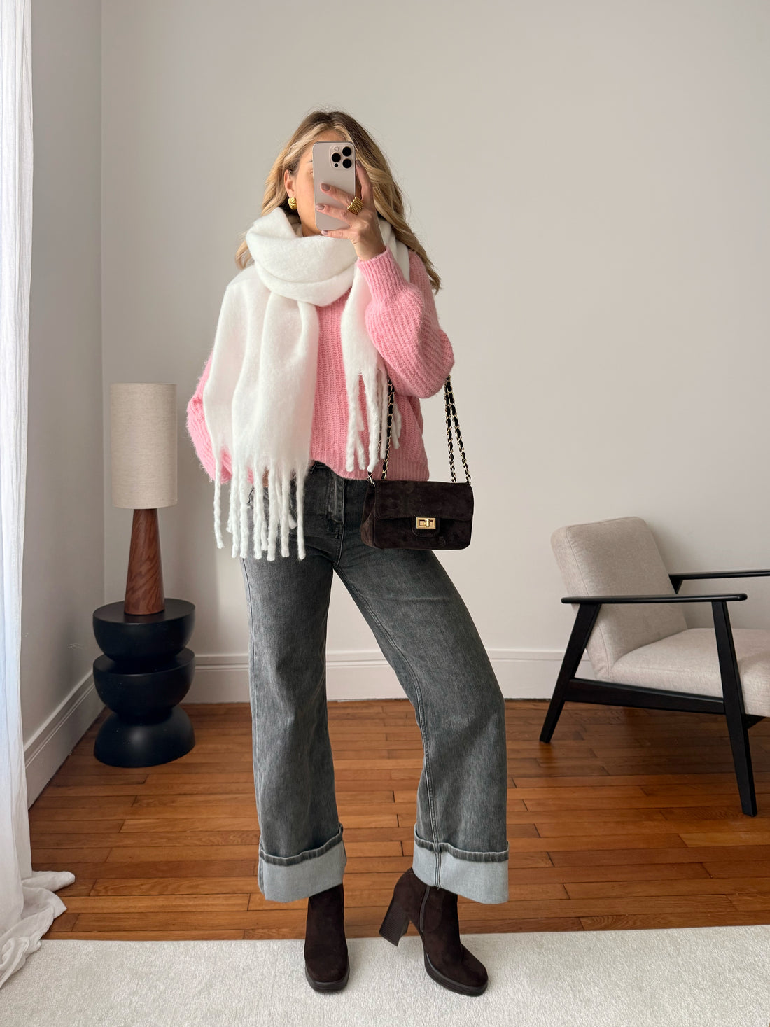 Écharpe en laine mélangée GALIE - blanc