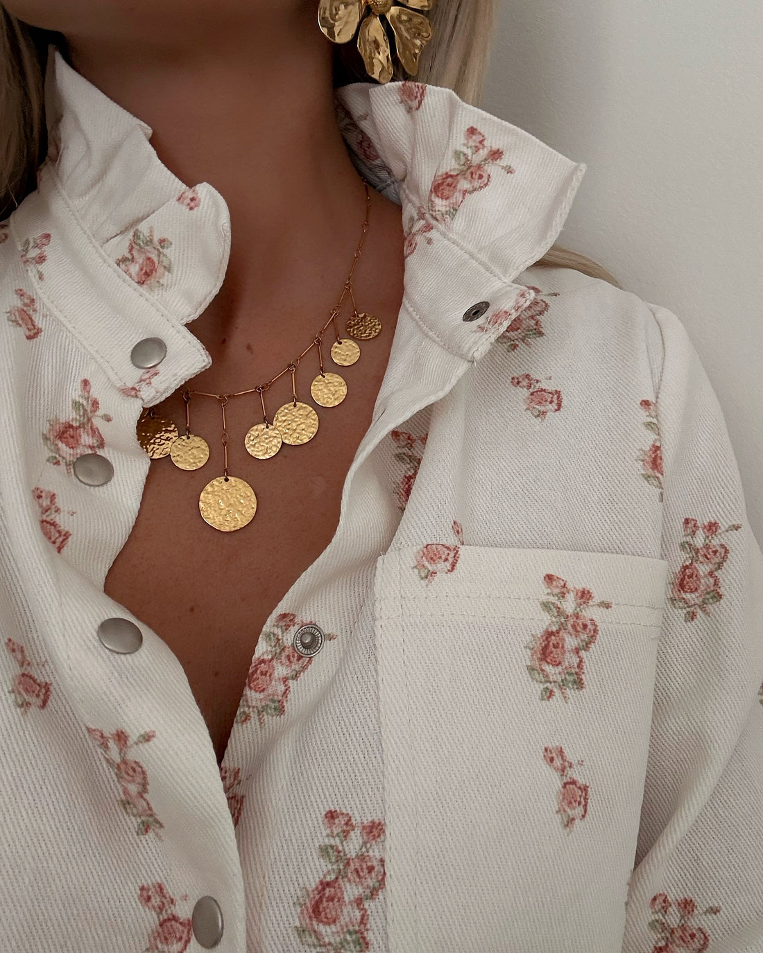 Chemisier denim à imprimé floral BACH