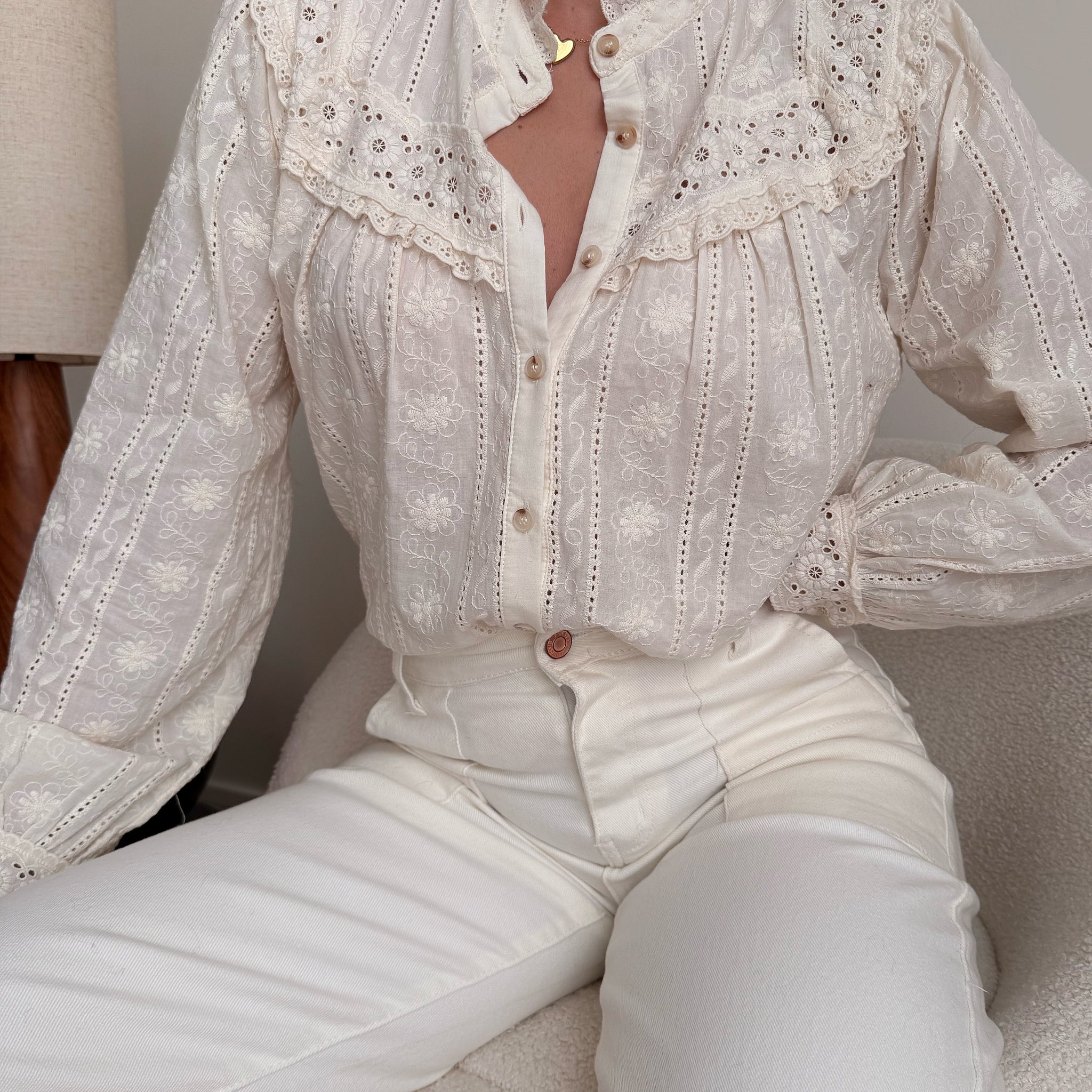 Chemisier à fleurs brodées MARIBEL PRÉCOMMANDE