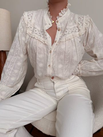 Chemisier à fleurs brodées MARIBEL PRÉCOMMANDE