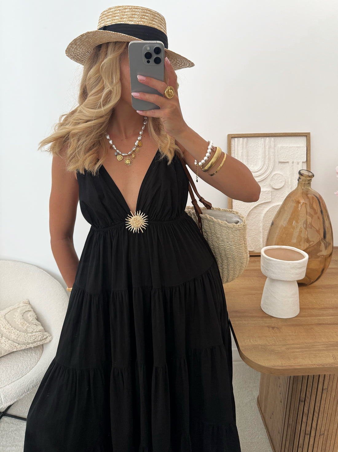 Robe longue à bretelle et soleil COLIZA