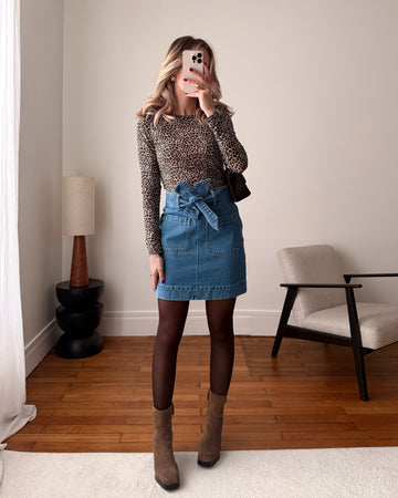 Jupe denim et ceinture ZOÉLIE