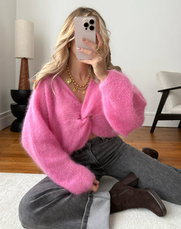 Maille en mohair ALBERETO - rose