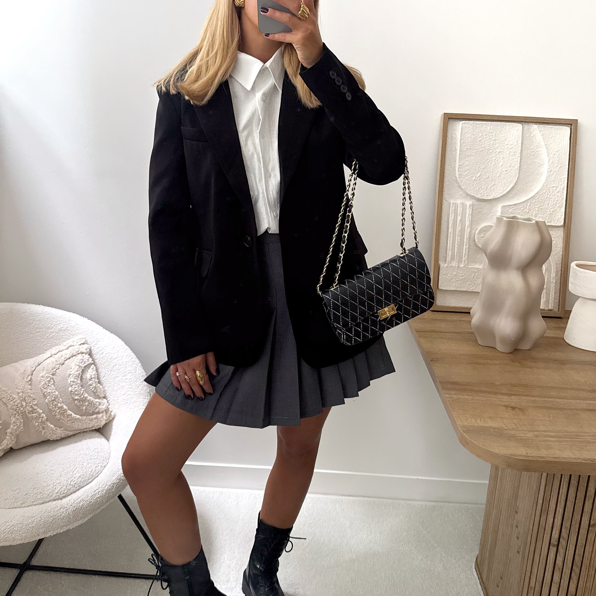 Blazer droit ajusté FRANKLIN - noir