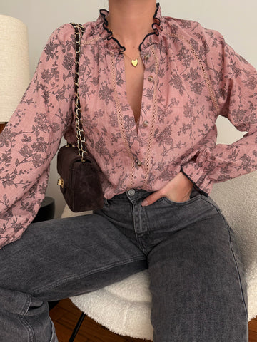 Chemisier à imprimé floral ALEXANDRINE