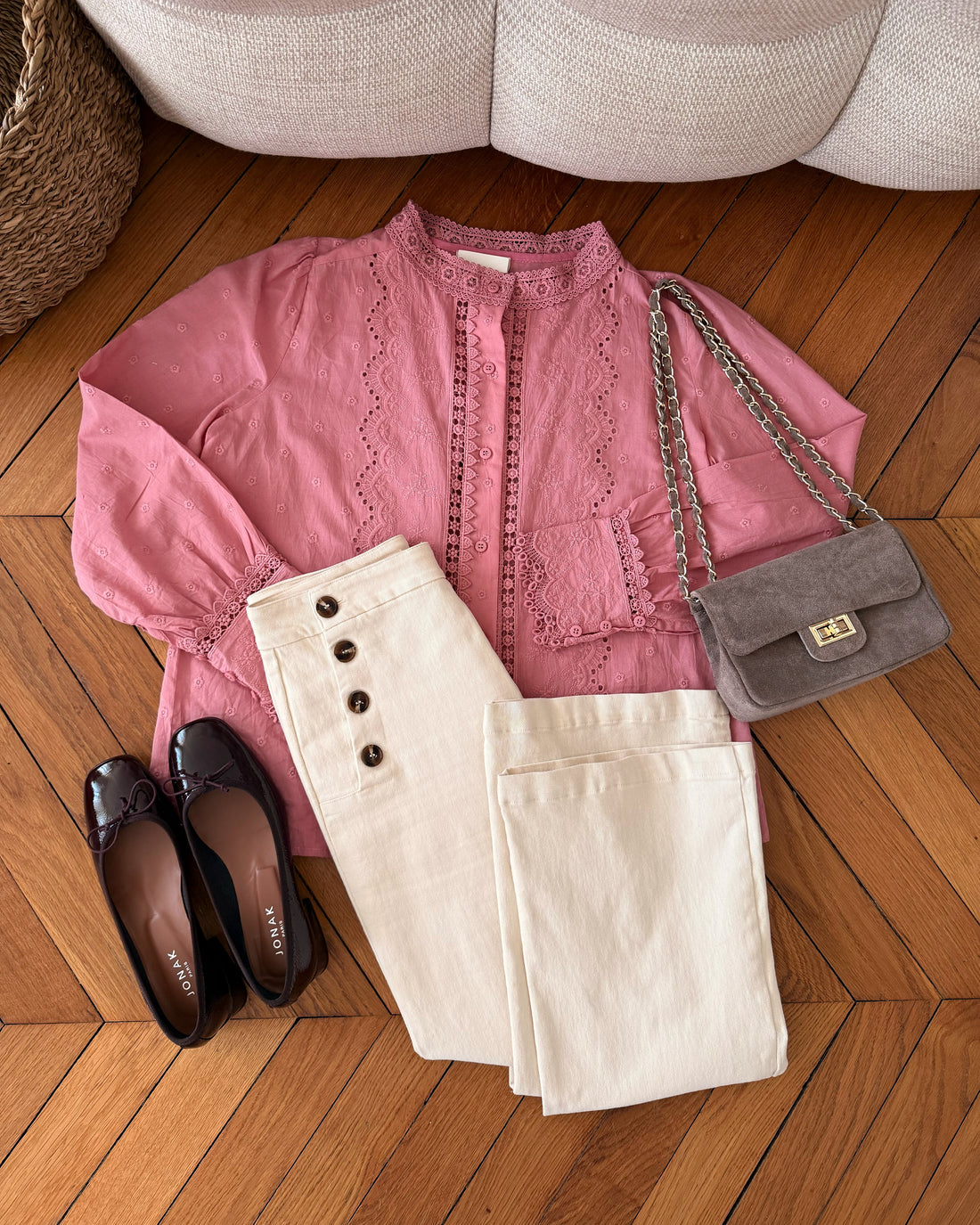 Chemisier à broderie ajourée VESPER