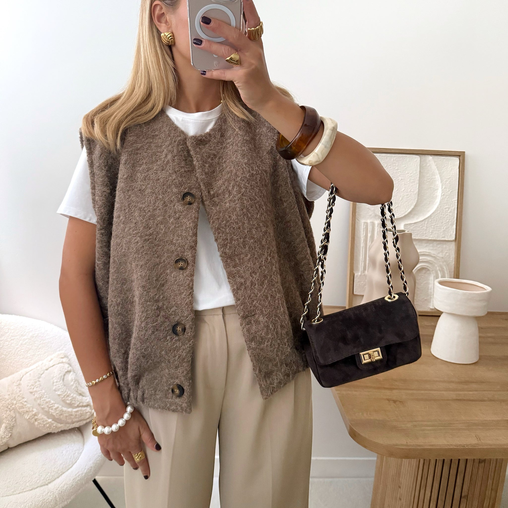 Veste sans manches VIANI - taupe