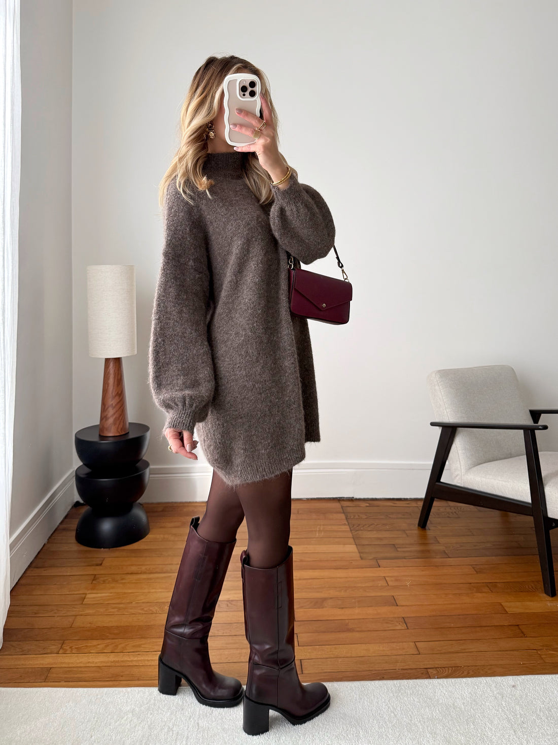 Robe en maille douce col cheminée CLORANE