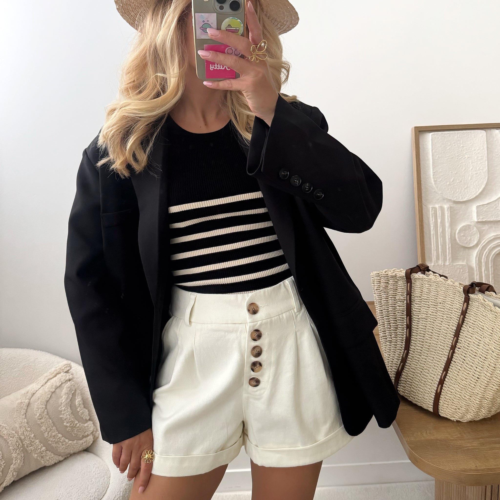 Short en denim à ourlets CADAQUES