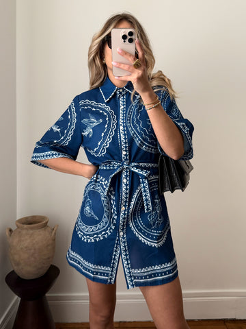 Robe chemise à imprimés marins MOANA