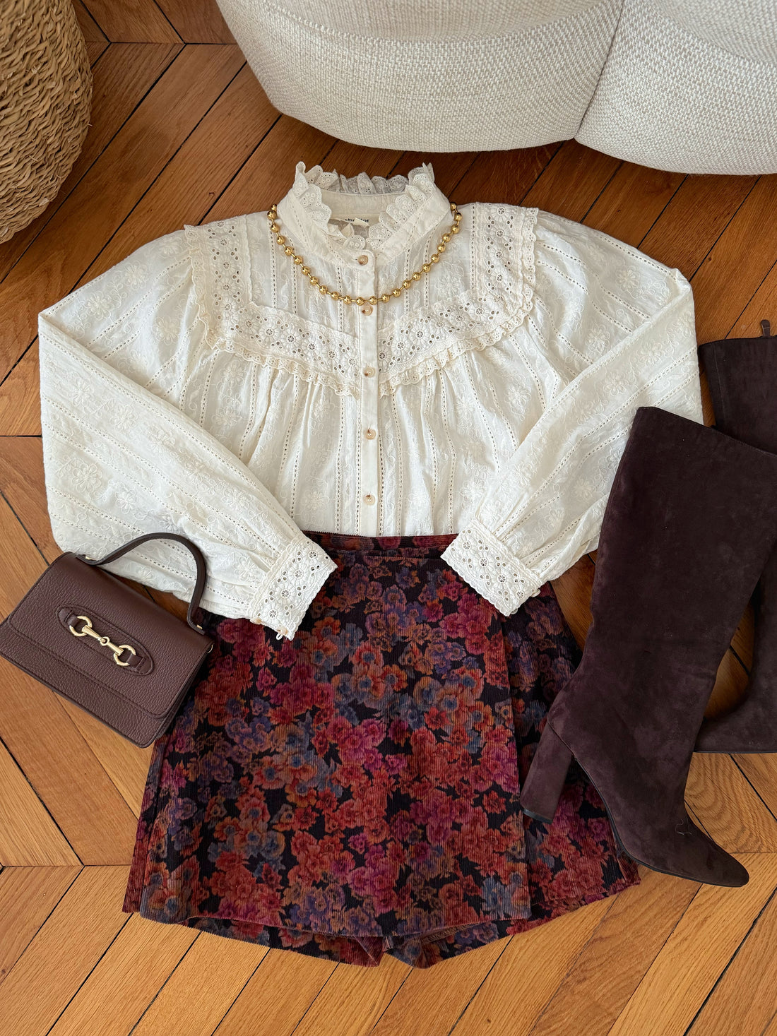 Chemisier à fleurs brodées MARIBEL PRÉCOMMANDE