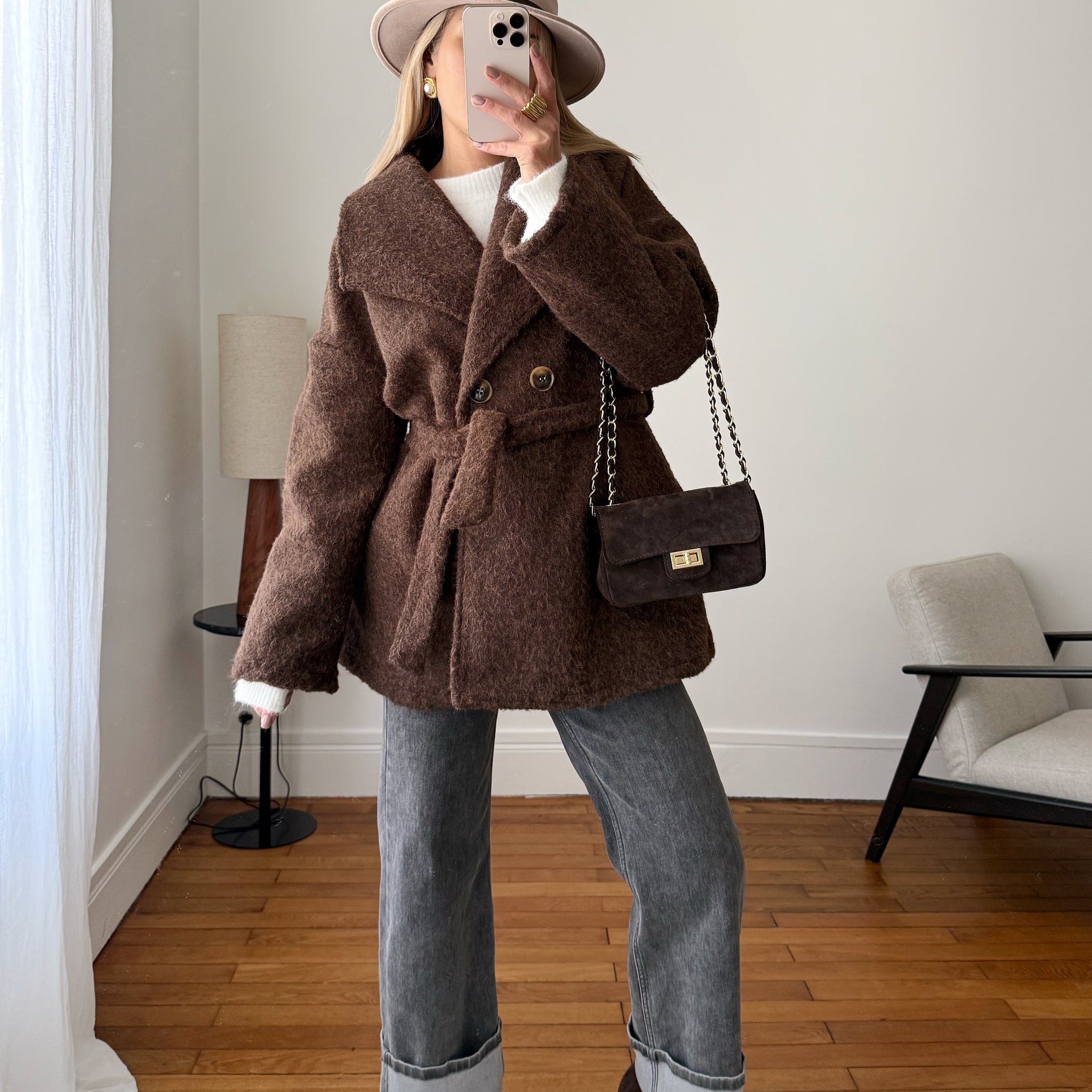 Manteau mi-long à ceinture BERGAME