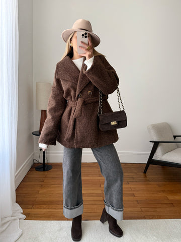 Manteau mi-long à ceinture BERGAME