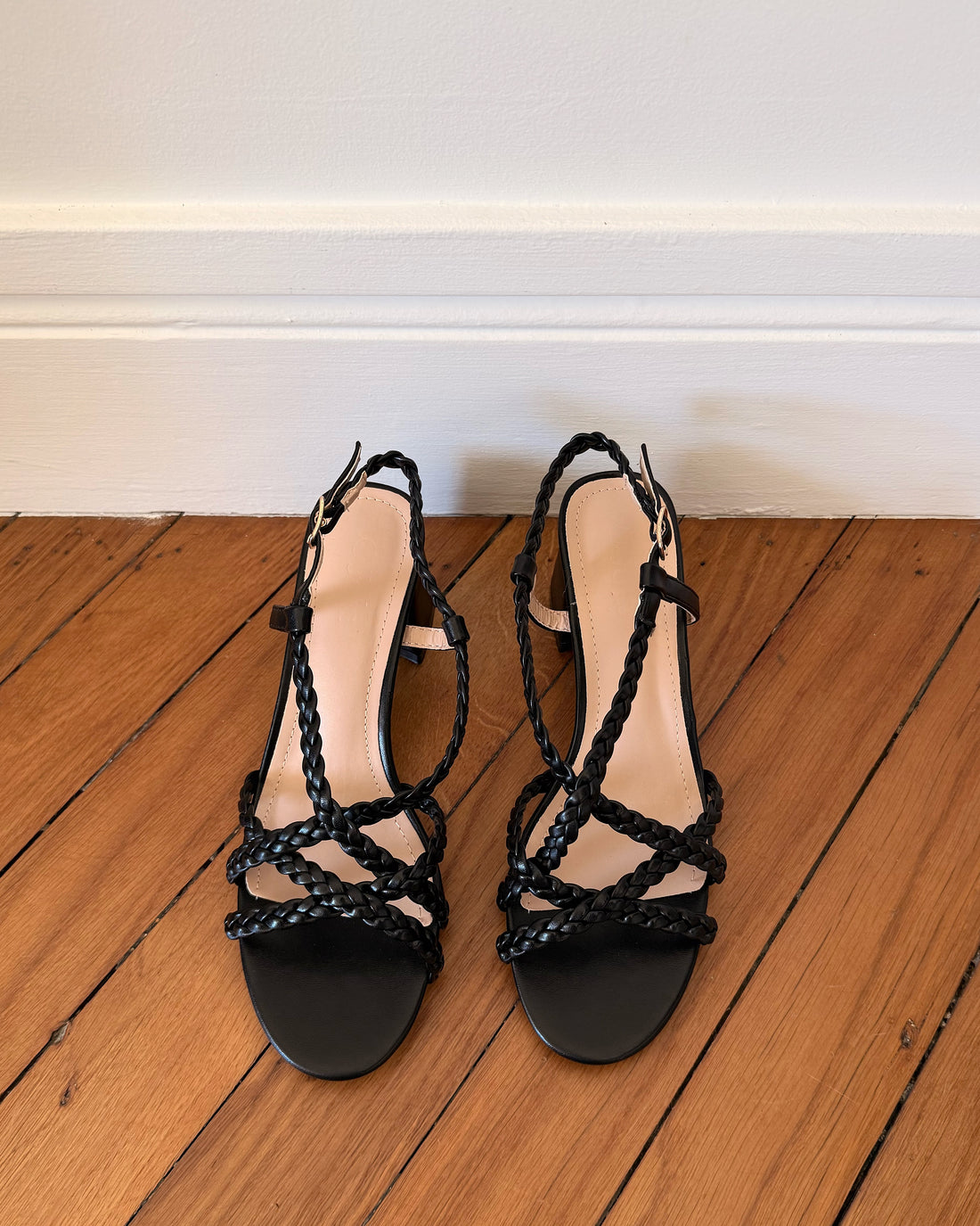 Sandales à talons fines brides tressées LIDI