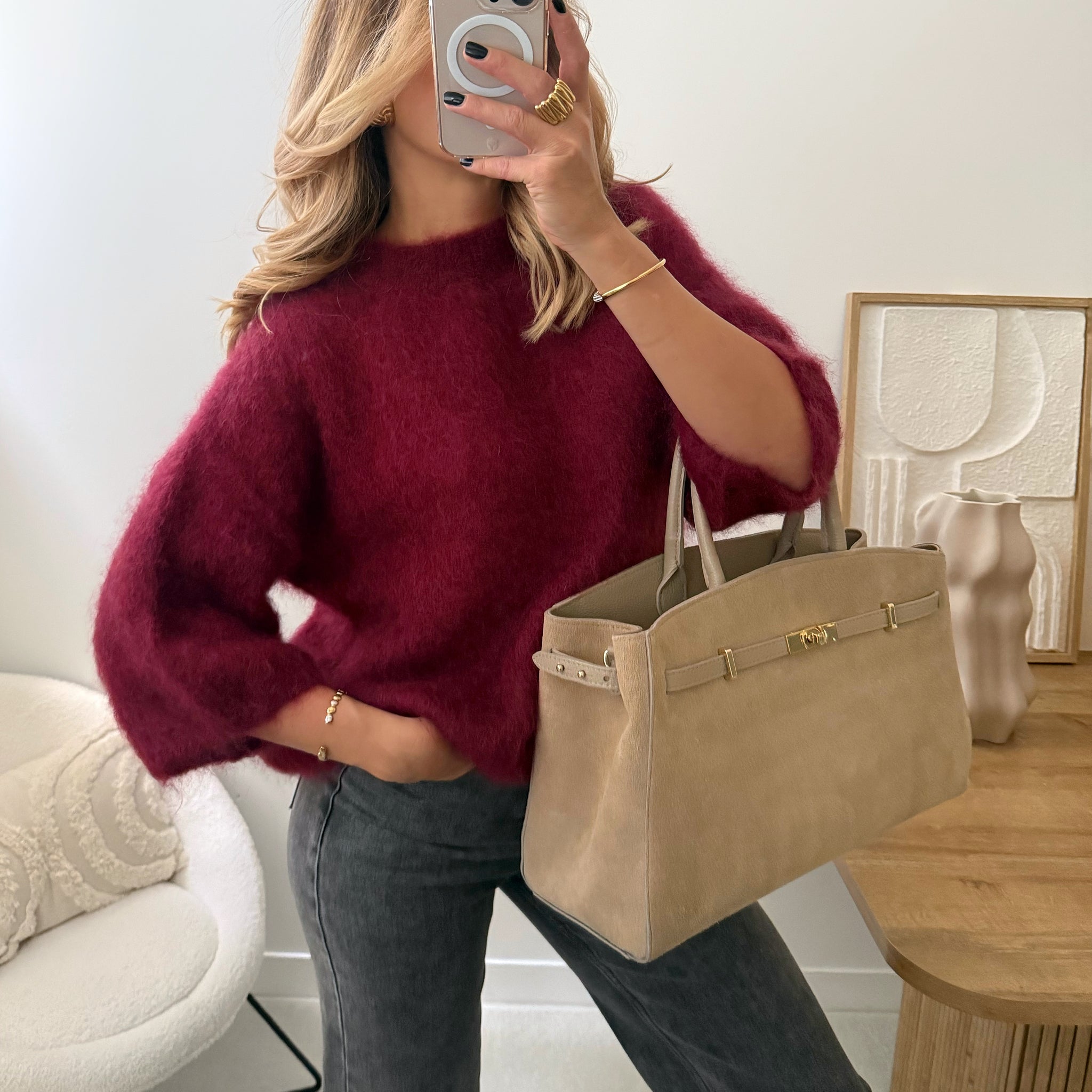 Maille en mohair FERGUSON - bordeaux