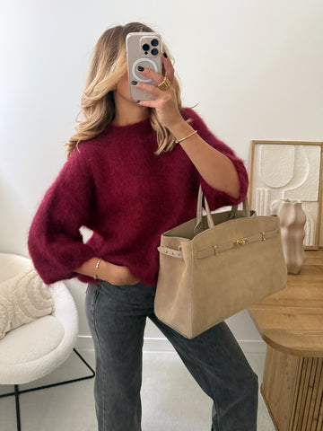 Maille en mohair FERGUSON - bordeaux